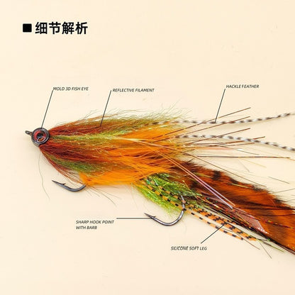 LUREGO Saltwater Streamer Fly 156mm/4.9g – Tube Fly for Striped Bass & Bluefish