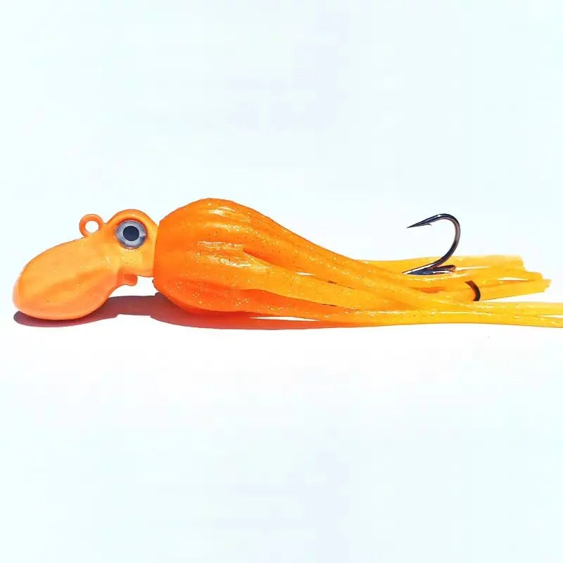 100g-450g Triple Size TPE Jig Bait - Deep Sea Giant Squid Lure with 2Treble Hooks, Realistic Fish Scale Detailing