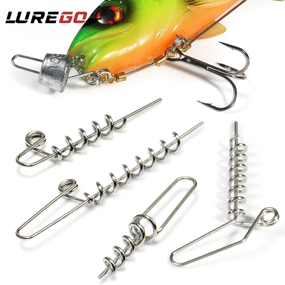 10PCS Spinpoler Multi-Depth Screw for Softbait fishing lure Spring Lock Pin Stinger Rig Accessories