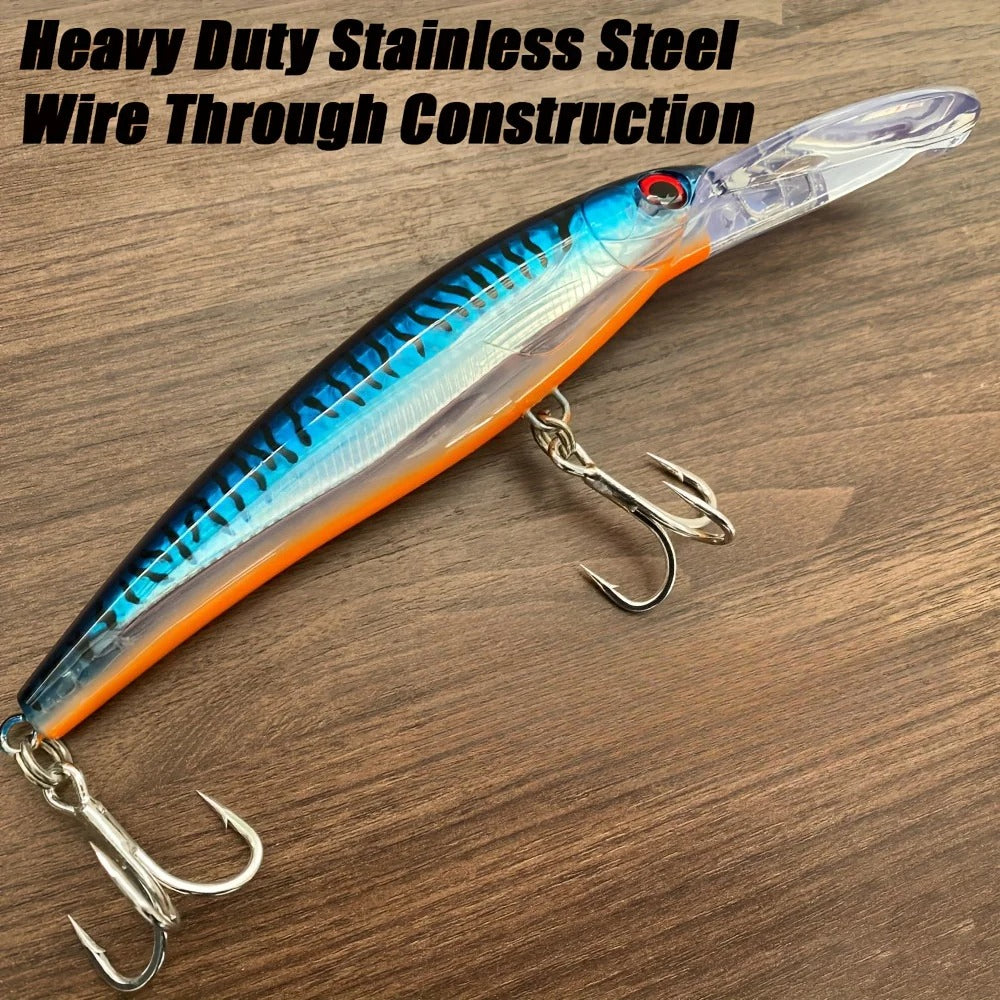 67g/117g Minnow with 5/0 ,Reinforced Rib Keel Trolling Minnow