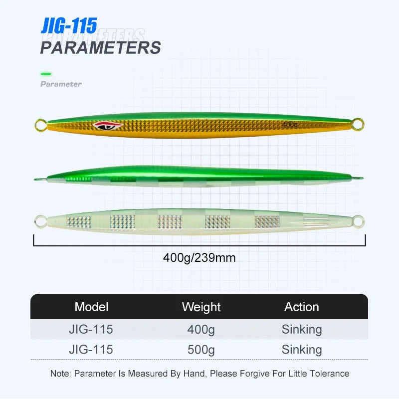 150g 200g 250g 300g 400g 500g Fast Sinking Jigging Fishing Lure