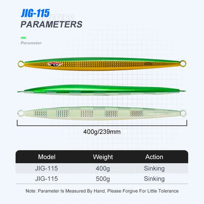 150g 200g 250g 300g 400g 500g Fast Sinking Jigging Fishing Lure