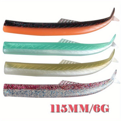 Blue 20g Jig Head + 3-Tail Swimbait Set | 115mm/ 6g Ultra-Realistic Lure | Casting Bottom Rig