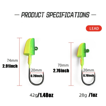 14g-56g BKK Fishing Hook BKK Professional Grade 14g28g42g56g Anti-Slip Lead Head Fishing Hook 7/0