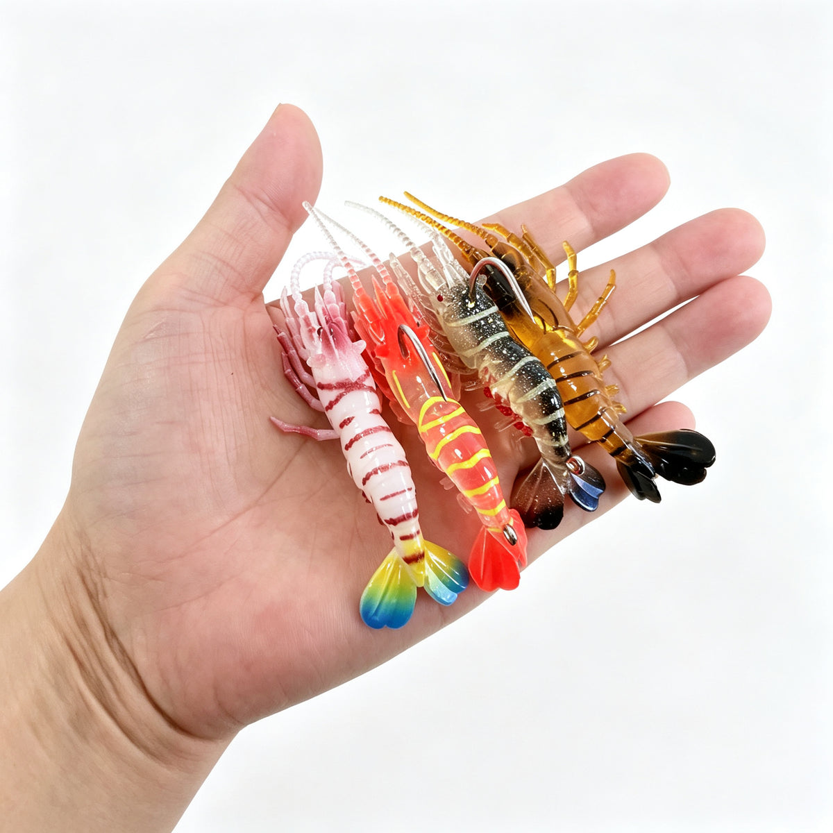 Soft Shrimp Lure 9cm/8g Glow UV Fluorescent Artificial Bait, Lifelike Legs Antenna Tail for Bass Trout Redfish