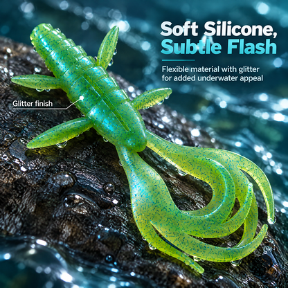 LUREGO Shrimp Swimbait 17-19cm, 43-61g, Multi-Tentacle Curly Tail