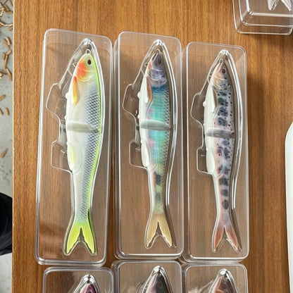 3D Printing Color Soft Bait 22cm Two-Part Fishing Lure with Dual Hooks