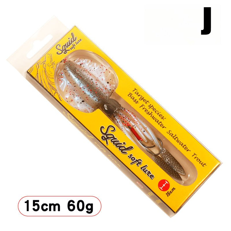 60g Soft Squid Bait Fishing Trolling Lure Octopus Head Jigs Luminous UV Squid Jig