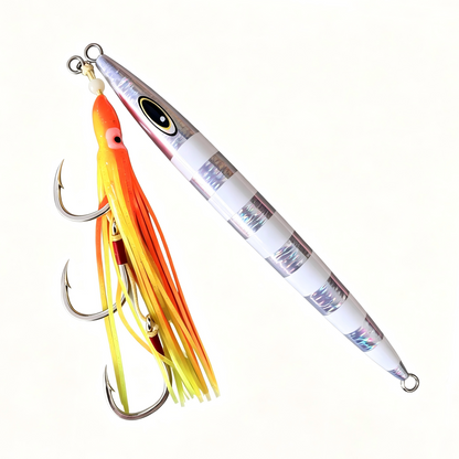 LUREGO 5/0-8/0 Squid Skirt Rig Saltwater Trolling Lure with 3 Hooks Glow Octopus Bait
