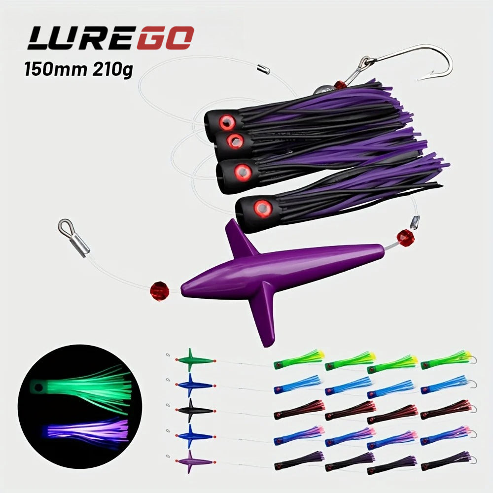 Feather Rig Bird Trolling Lures Fishing Rigged Trolling Lure Squid