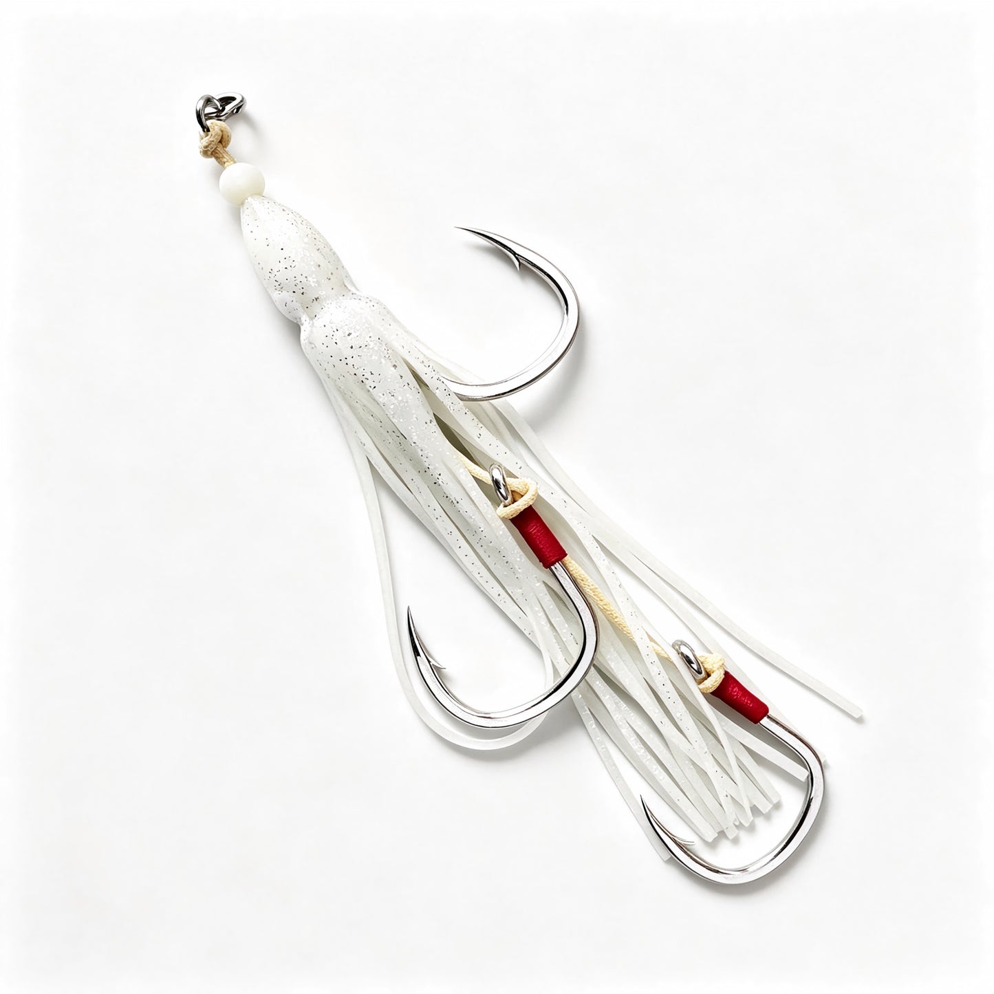 LUREGO 5/0-8/0 Squid Skirt Rig Saltwater Trolling Lure with 3 Hooks Glow Octopus Bait