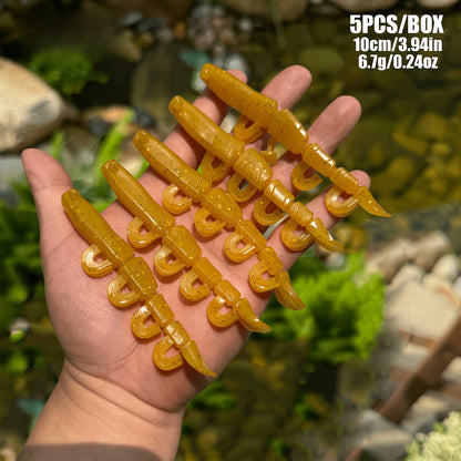 5/6PCS Soft Worm Shrimp Fishing Lure 70mm/100mm Artificial Baits Bass Silicone Fishing Lure