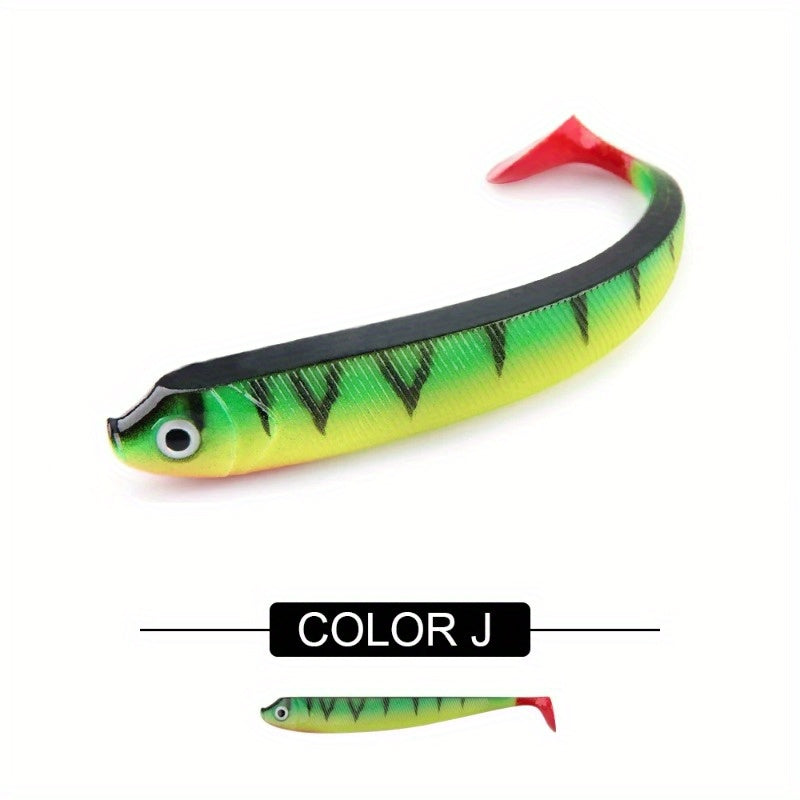 8PCS/5PCS/3pcs  Dual-Color T-Tail Soft Fishing Lures - Realistic Painted 7.5cm/9.5cm/12.5cmSwimbait with Multi-Color Options