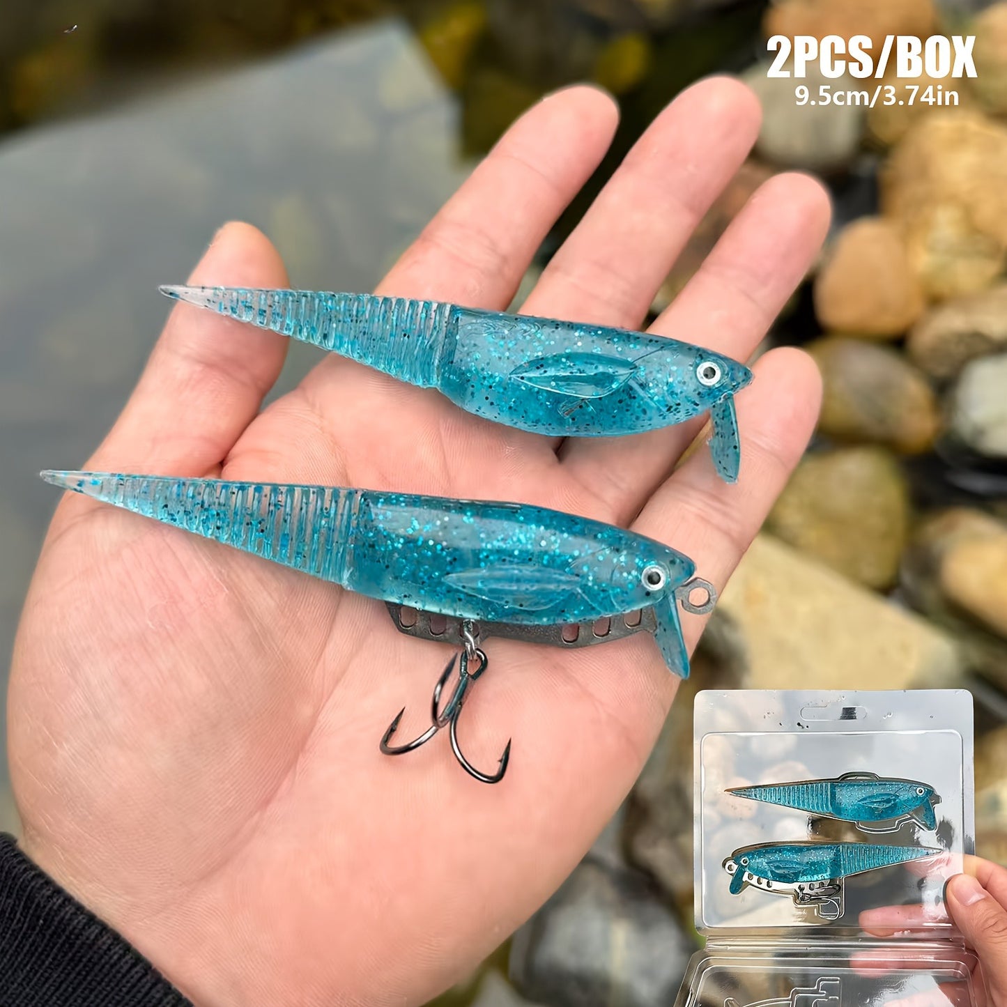 2PCS Adjustable-wing Lure | Lifelike swimming action with a thick needle tail design 9.5 cm