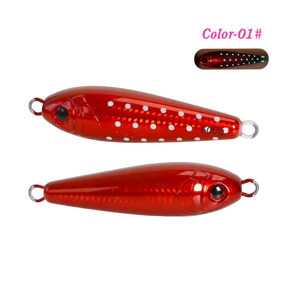 400g 500g 600g Fat Glow Metal Jigs Heavy Weight Deep Sea Boat Fishing Luminous Jigging Lures