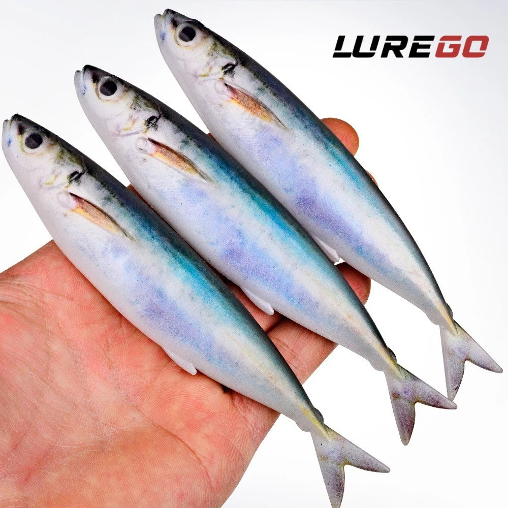 2/3PCS 3D Printed Sardine /Mackerel Lure 15cm, Soft Plastic Bait with Realistic Swimming Action