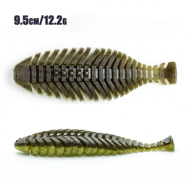 9.5cm/12g Flat Gill Fish Bone Soft Lure Slow Sinking Bass Soft Bait For Black Pond