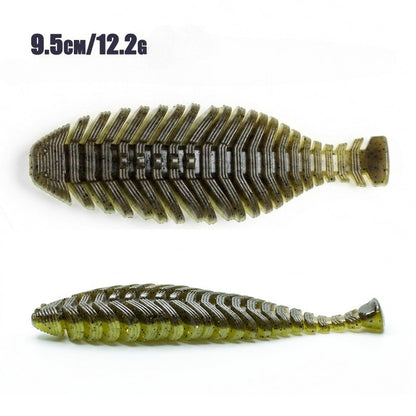 9.5cm/12g Flat Gill Fish Bone Soft Lure Slow Sinking Bass Soft Bait For Black Pond