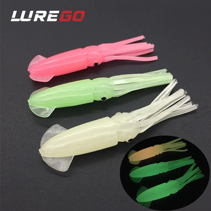 50PCS 7.5cm/3g Luminous Octopus Lures Offshore Trolling Bait