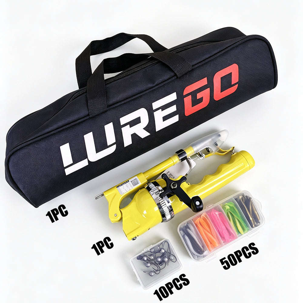 Portable Foldable All-In-One Sub Rod Full Kit Lightweight Travel Sea Saltwater Fishing Tackle Set
