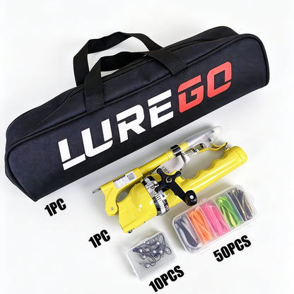 Portable Foldable All-In-One Sub Rod Full Kit Lightweight Travel Sea Saltwater Fishing Tackle Set