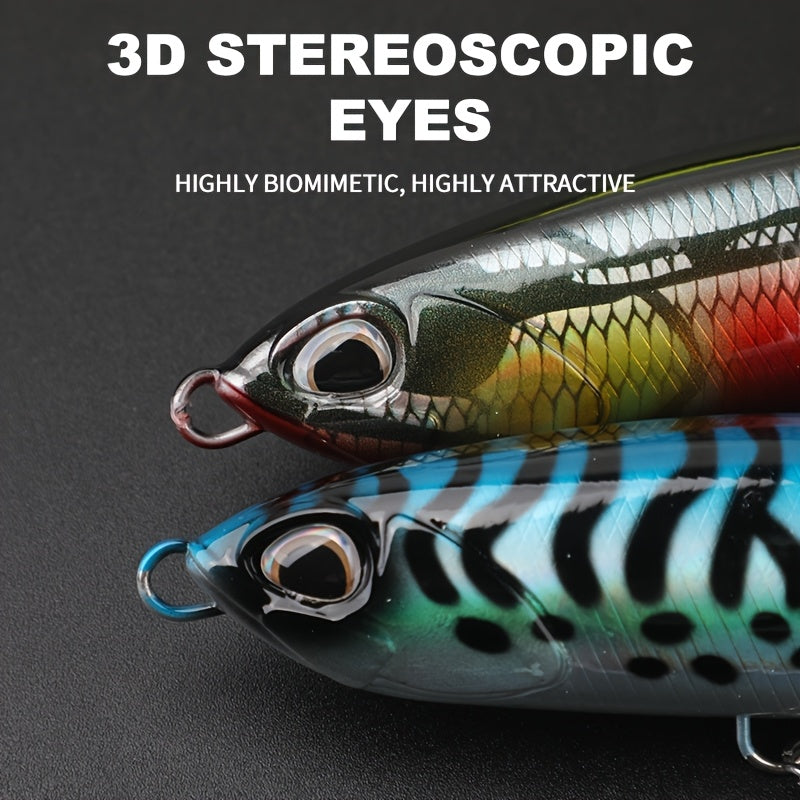 160mm/70g 3D Print Sinking Hard Fishing Lure, Yozuri Style Musky Crankbait Pencil Bait With Treble Hooks