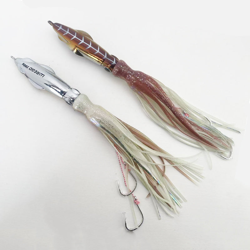 LUREGO Squid Skirt Lure Slow Jigging Octopus Shape Trolling Bait Lure Saltwater Deep Sea Fishing Octopus Jig