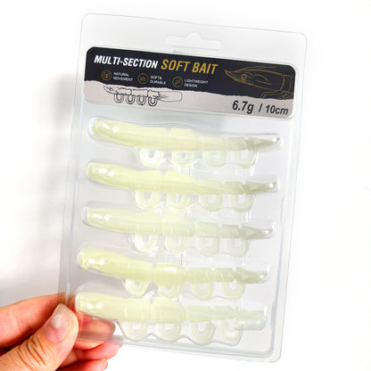 5/6PCS Soft Worm Shrimp Fishing Lure 70mm/100mm Artificial Baits Bass Silicone Fishing Lure