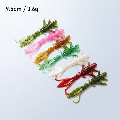 4PCS Soft Plastic Insect Lure, PVC Creature Bait with Segmented Body & Thin Forked Tail, Bass Trout Fishing Soft Lure