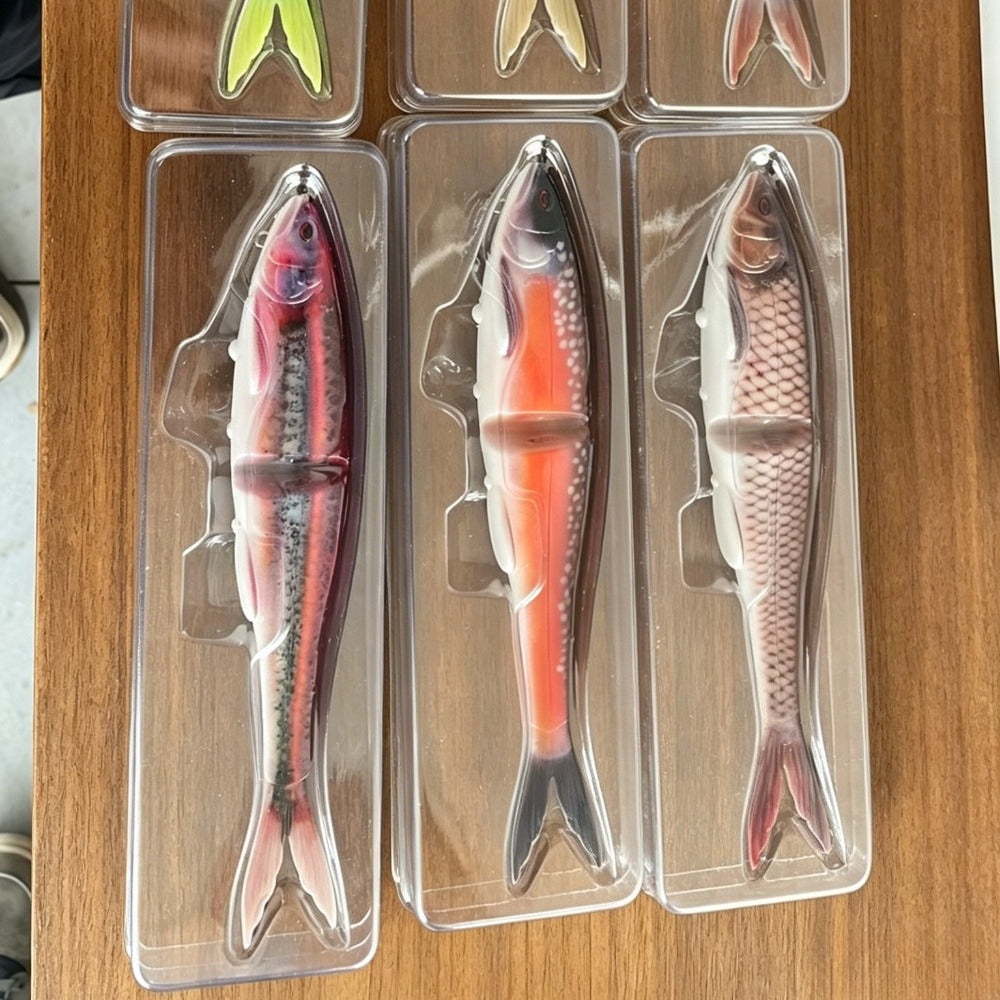 3D Printing Color Soft Bait 22cm Two-Part Fishing Lure with Dual Hooks