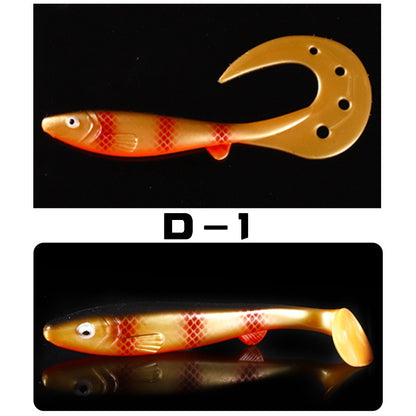Giant 7.48inch/6.5inch T-Tail Curled Tail Grub Soft Fishing Lure - Saltwater Freshwater Bass Grouper Bait
