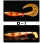 Giant 7.48inch/6.5inch T-Tail Curled Tail Grub Soft Fishing Lure - Saltwater Freshwater Bass Grouper Bait