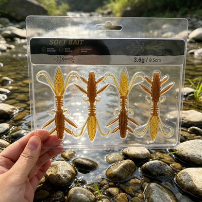 4PCS Soft Plastic Insect Lure, PVC Creature Bait with Segmented Body & Thin Forked Tail, Bass Trout Fishing Soft Lure