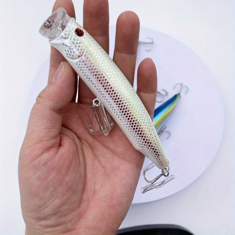 28g ABS Fishing Popper Lure with Wire-Integrated Reinforced Body, Surface Splash Bait for Long-Casting Floating Seabass Lure