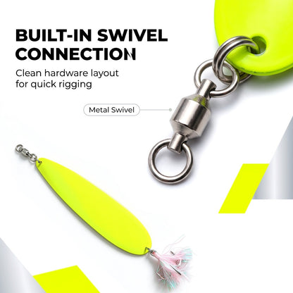 23cm / 9inch Jigging Spoon – Long Range Casting Metal Lure with Feather Treble Hook for Mackerel, Bluefish & Striped Bass