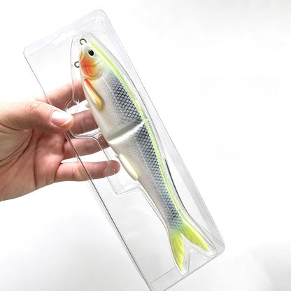 3D Printing Color Soft Bait 22cm Two-Part Fishing Lure with Dual Hooks