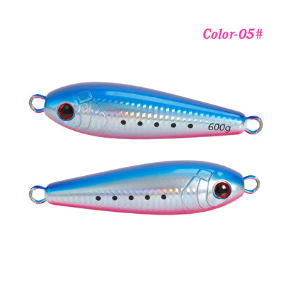 400g 500g 600g Fat Glow Metal Jigs Heavy Weight Deep Sea Boat Fishing Luminous Jigging Lures