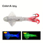 Big Eye Squid Fishing Lure - Glow-in-the-Dark UV Lure with Anti-Loose Design, Durable Metal Hooks & Soft Bait for Deep Sea Night Fishing