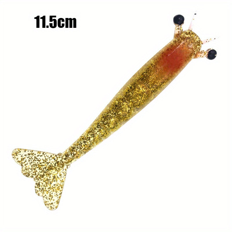 2pcs Ironclad Giant Shrimp Soft Bait - Sinking Lure with Anti-Bite Cutting Design, PVC Material, Perfect for Freshwater and Saltwater Fishing