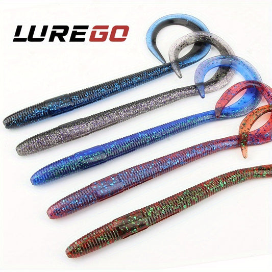 8PCS /9PCS  Dual-Color Lure 5.31inch/6.5inch Curled Tail Soft Bait Full-Swimming Lure for Bass and Perch