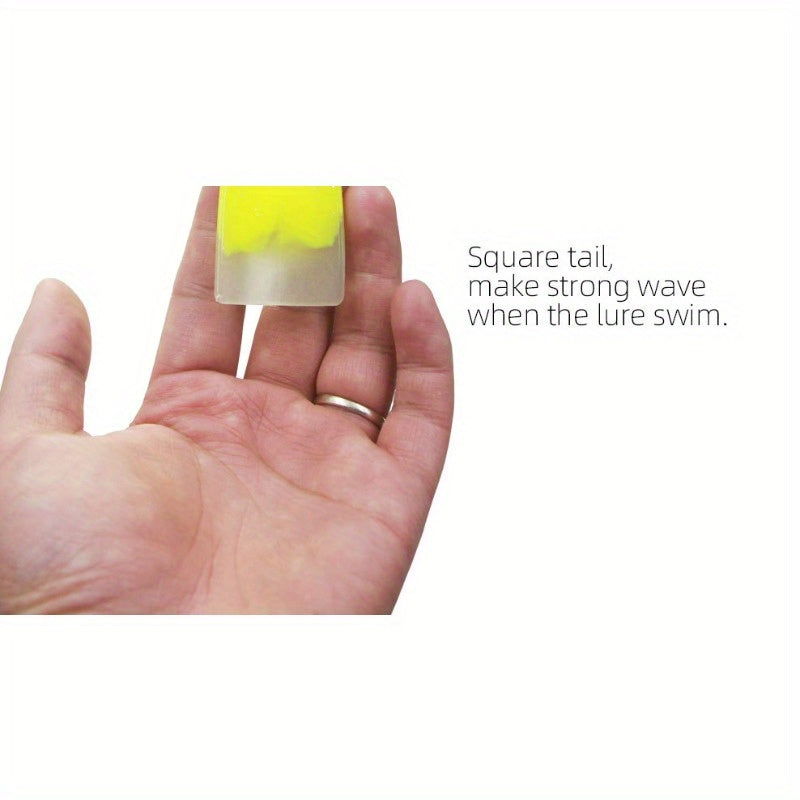 6.69in Sound Bead T-Tail Soft Bait, Mimicking Lure for Night Fishing Squid, Soft Worm with Sound at The Tail