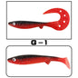 Giant 7.48inch/6.5inch T-Tail Curled Tail Grub Soft Fishing Lure - Saltwater Freshwater Bass Grouper Bait