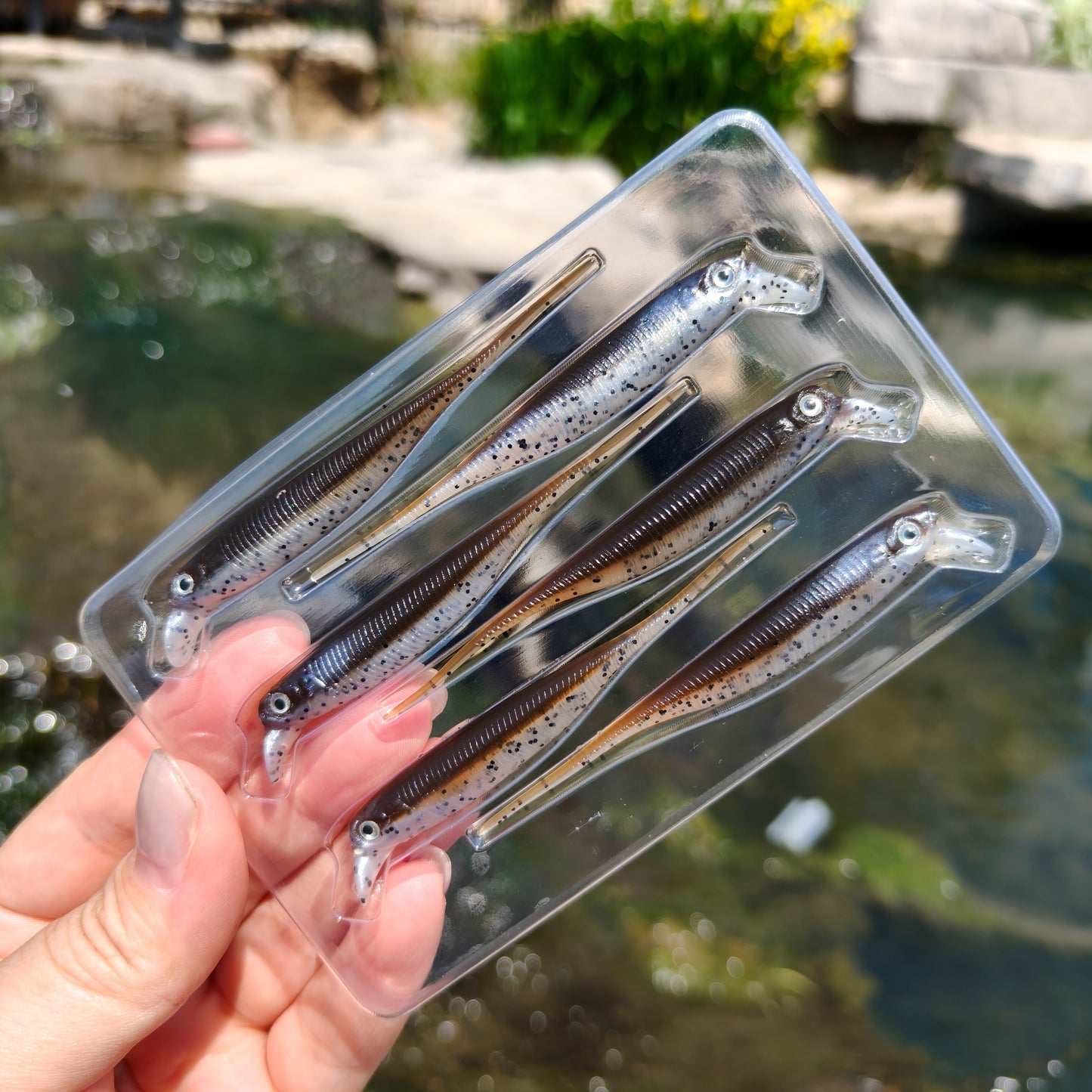 80mm 2.5g Soft Crankbait Lure, 6PCS Dual Color Slow Sinking Swimbait