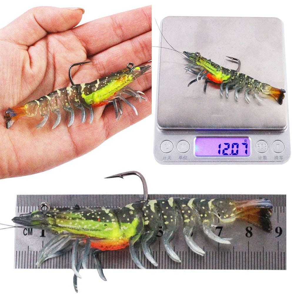 Silicone Fake Shrimp With Hooks