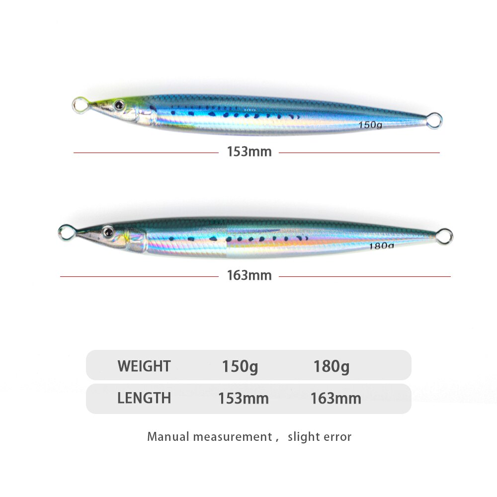 150g180g 3D Print 8 Colors Jigging Lure Fast Fall Sinking