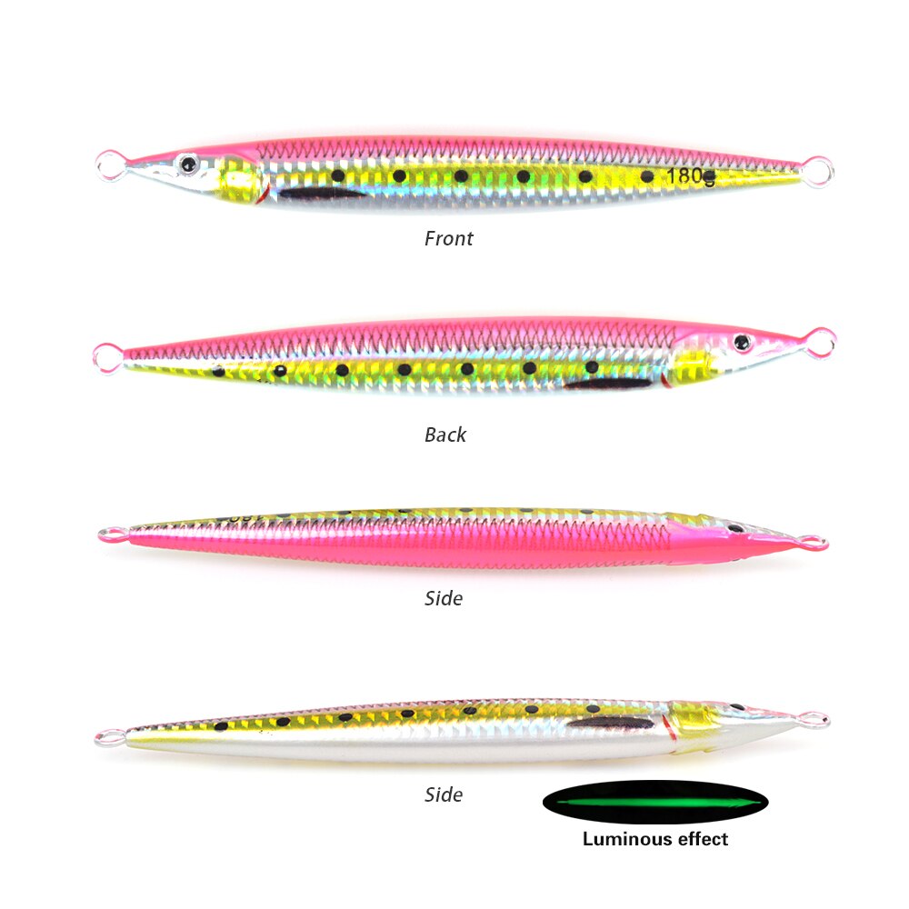 150g180g 3D Print 8 Colors Jigging Lure Fast Fall Sinking